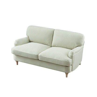 Daphnis Green Striped Linen Blend Sofa, 2-Seater