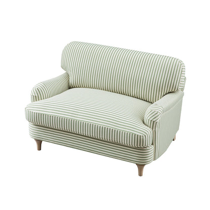 Daphnis Green Striped Linen Blend Sofa, Loveseat
