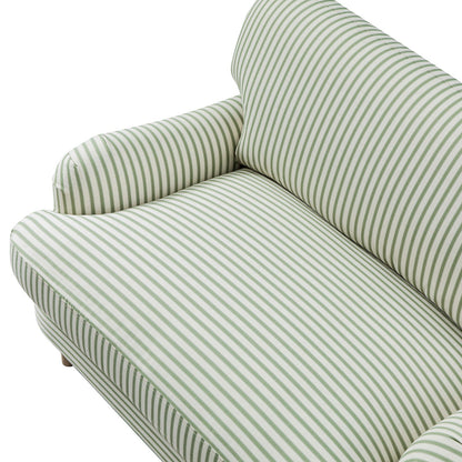 Daphnis Green Striped Linen Blend Sofa, Loveseat