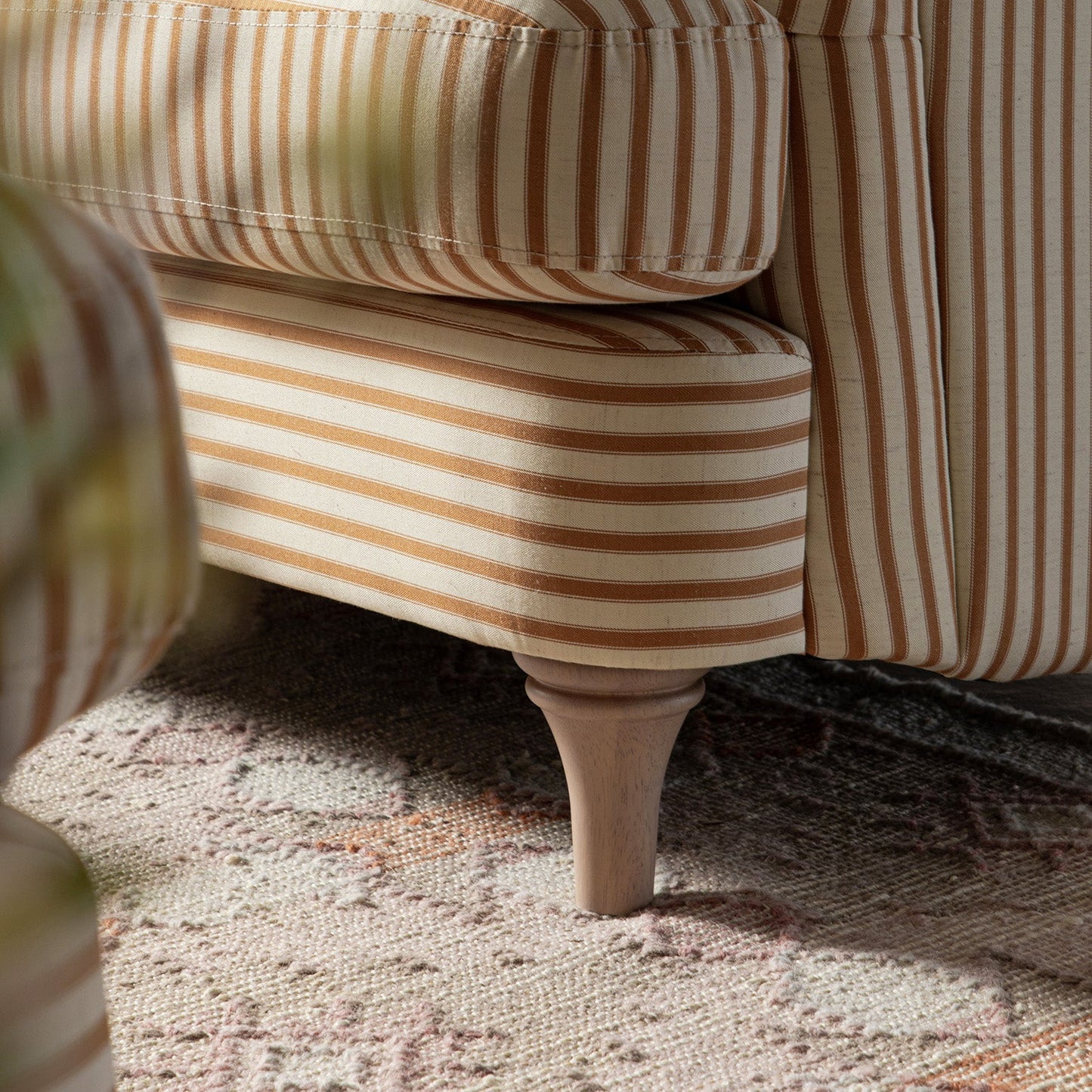 Daphnis Ochre Striped Linen Blend Sofa, 2-Seater