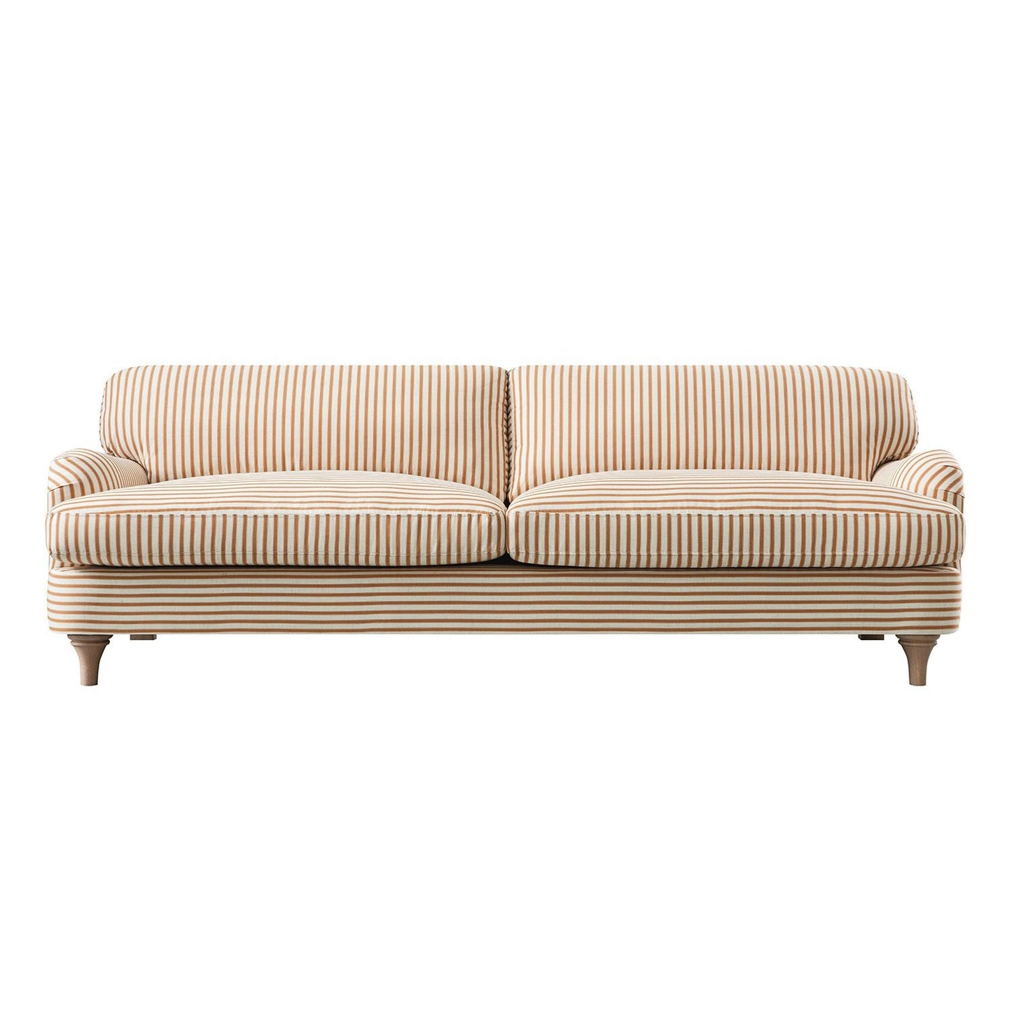 Daphnis Ochre Striped Linen Blend Sofa, 3-Seater