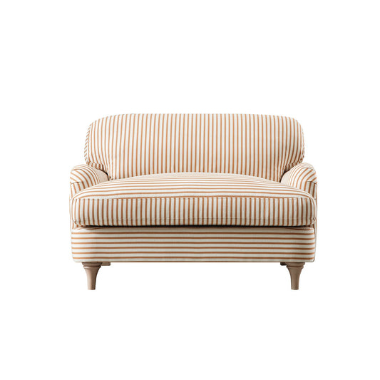 Daphnis Ochre Striped Linen Blend Sofa, Loveseat