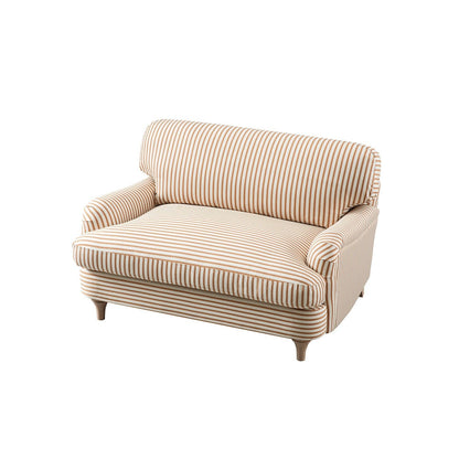 Daphnis Ochre Striped Linen Blend Sofa, Loveseat