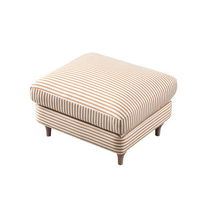 Daphnis Ochre Striped Linen Blend Footstool
