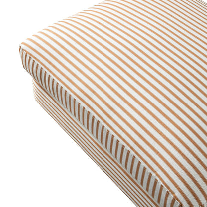 Daphnis Ochre Striped Linen Blend Footstool