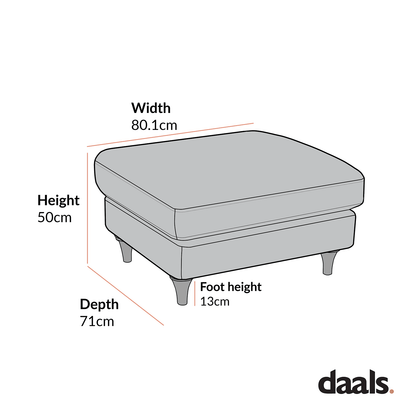 Daphnis Cinnamon Velvet Sofa, Footstool