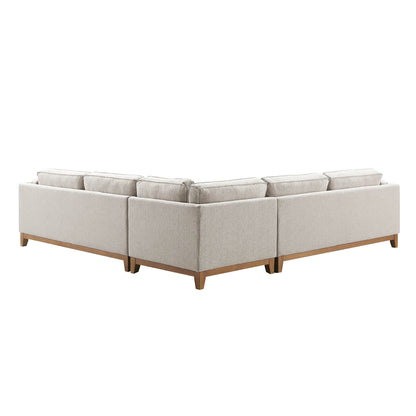 Dipley Oatmeal Woven Fabric Grande Corner Sofa
