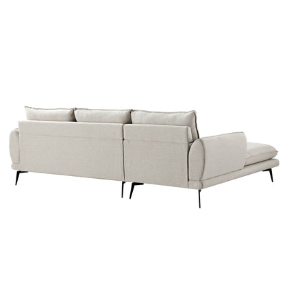 Obriel Oatmeal Fabric Sofa, Grande Chaise Sofa Left Hand Facing
