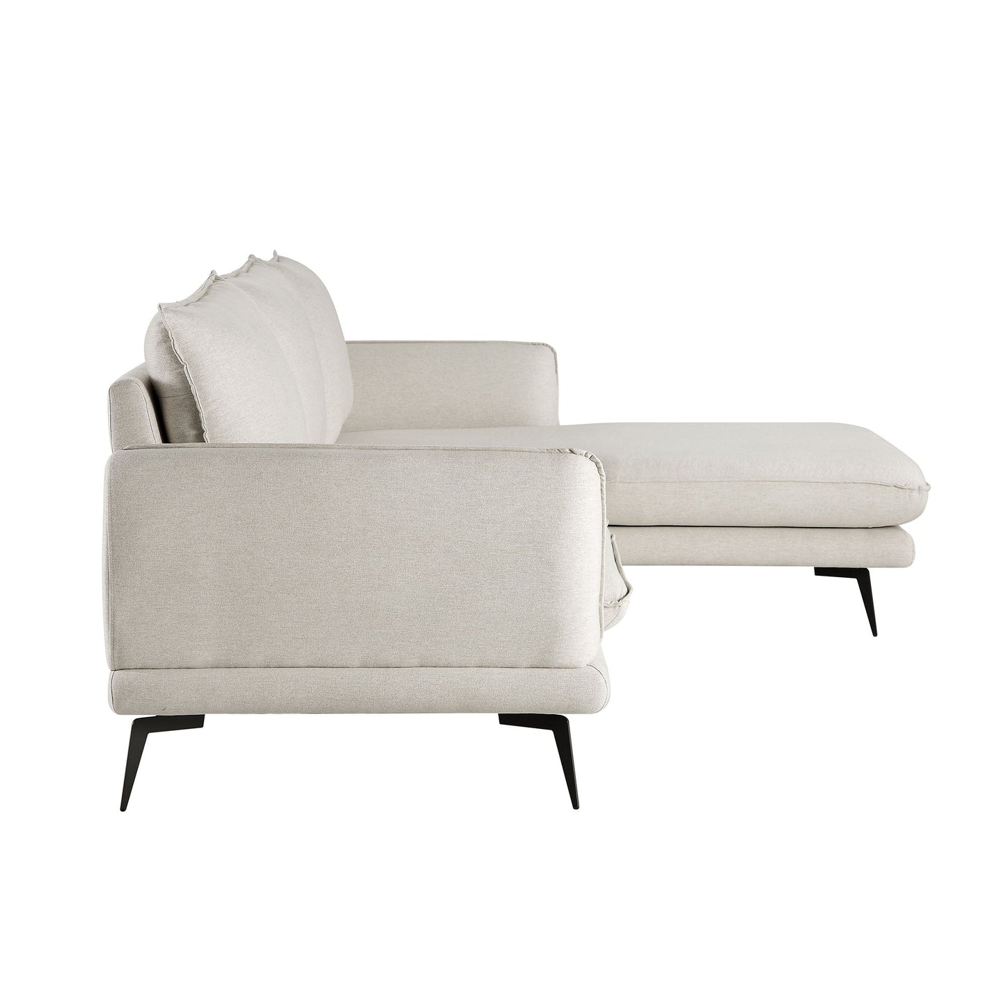 Obriel Oatmeal Fabric Sofa, Grande Chaise Sofa Right Hand Facing