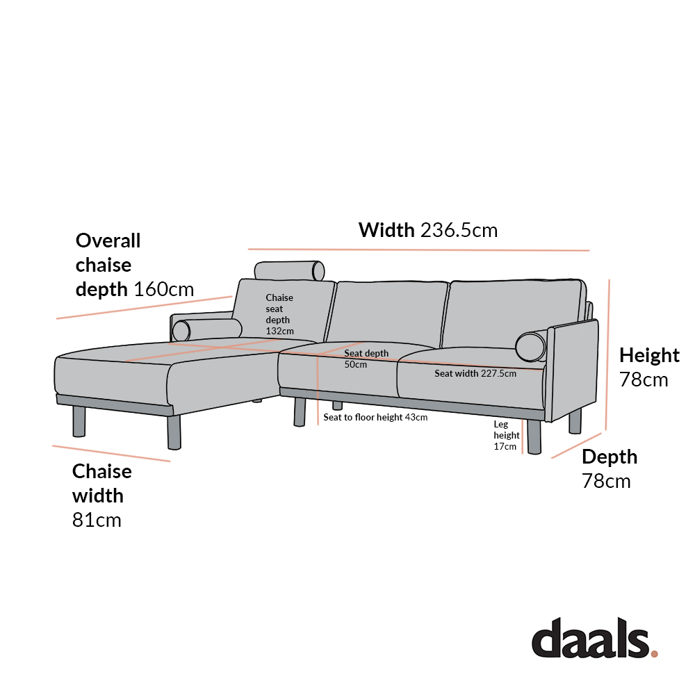 Timber Fern Green Velvet Sofa, Large 3-Seater Chaise Sofa Left Hand Facing