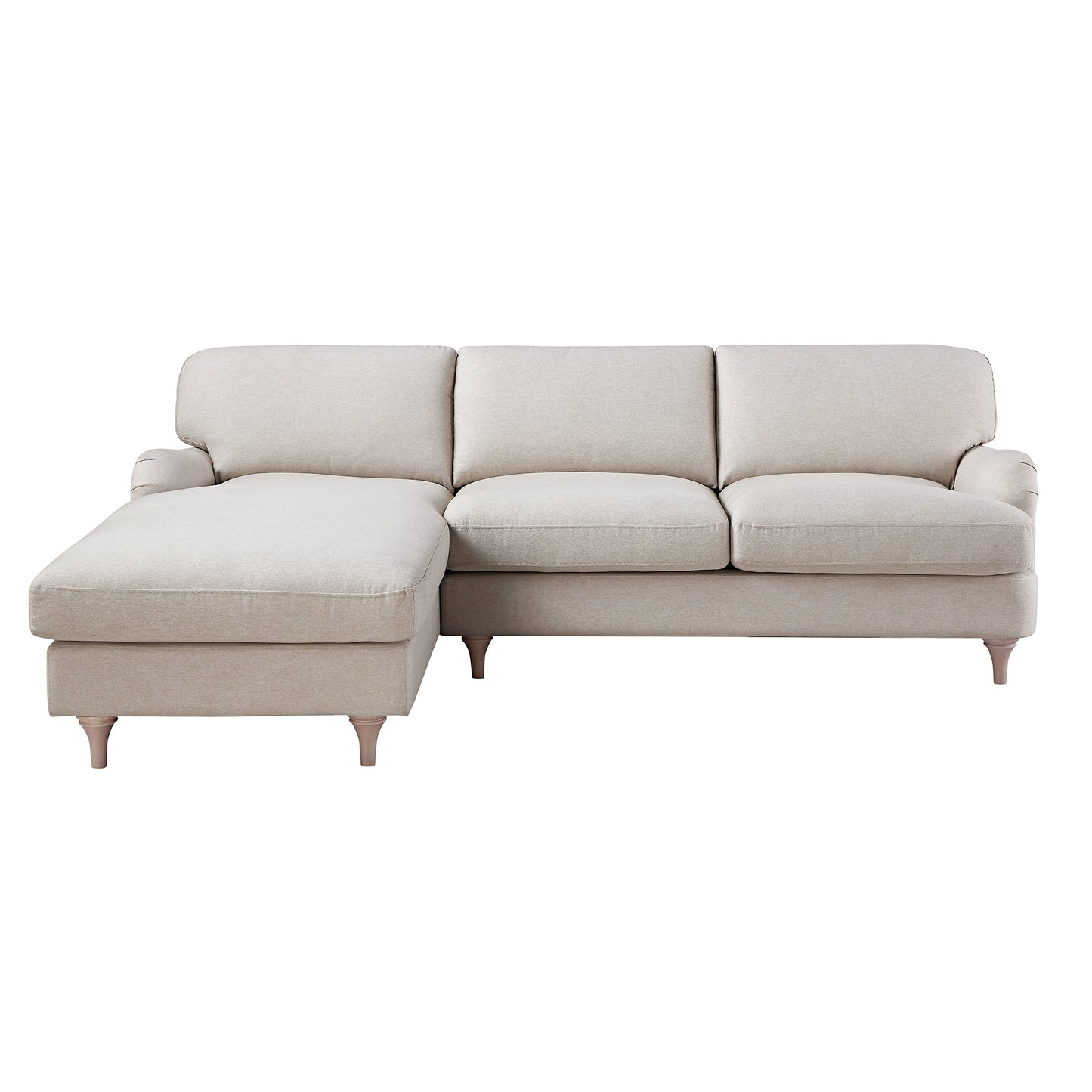 Daphnis Oatmeal Fabric Sofa, Grande Chaise Sofa Left Hand Facing
