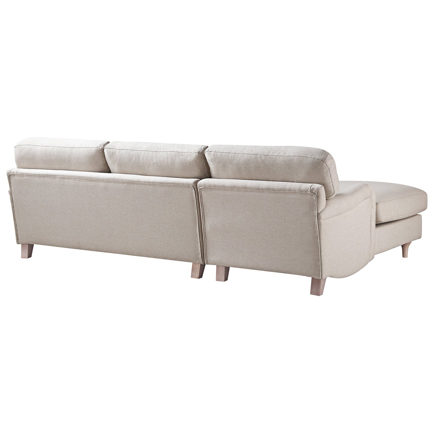 Daphnis Oatmeal Fabric Sofa, Grande Chaise Sofa Left Hand Facing