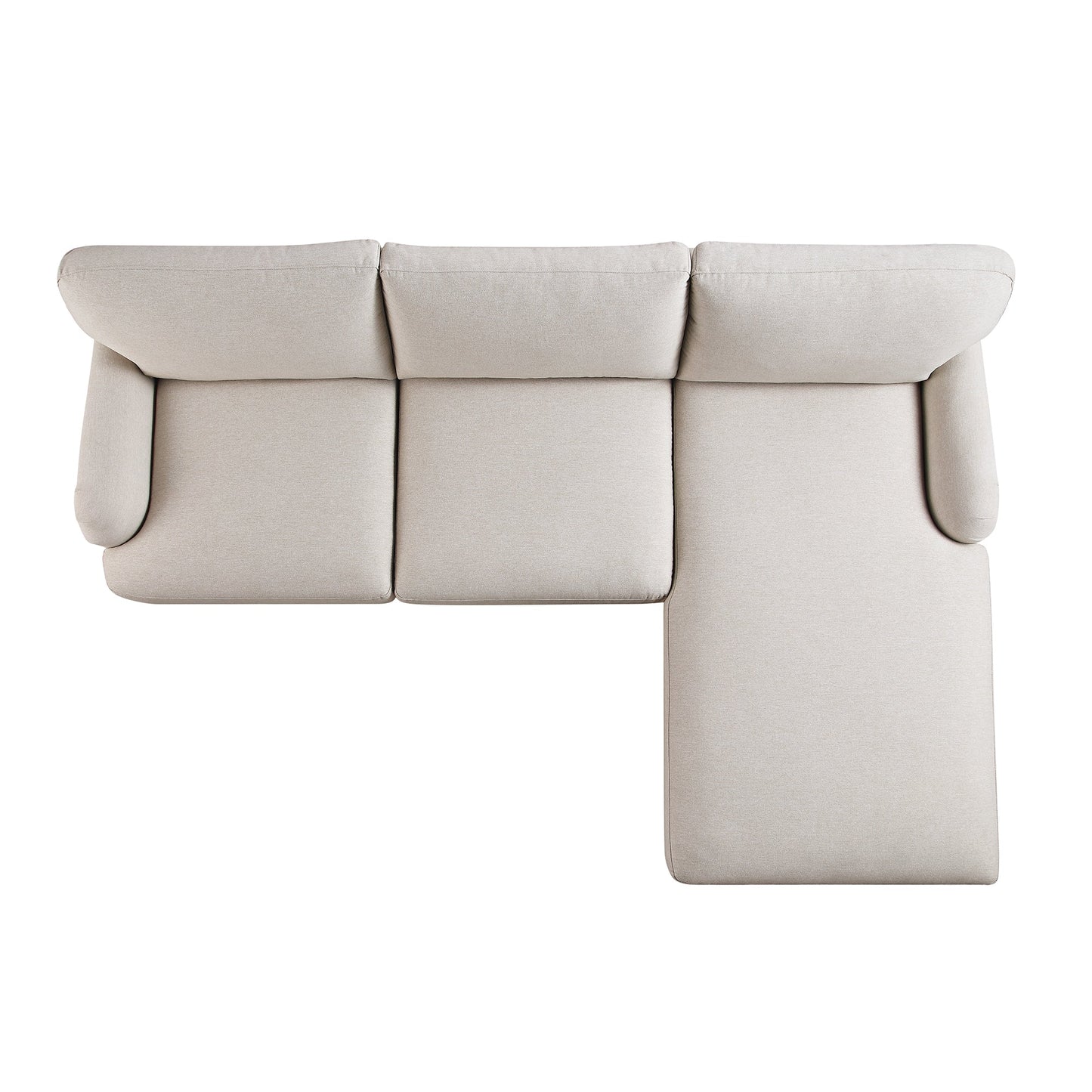 Daphnis Oatmeal Fabric Sofa, Grande Chaise Sofa Right Hand Facing