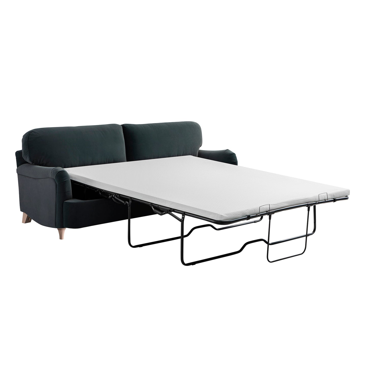 Daphnis Aegean Blue Velvet Sofa Bed, Large 3-Seater