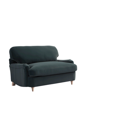Daphnis Aegean Blue Velvet Sofa Bed, Loveseat