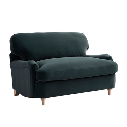 Daphnis Aegean Blue Velvet Sofa Bed, Loveseat
