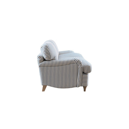 Daphnis Blue Striped Linen Blend Sofa Bed, Large 3-Seater