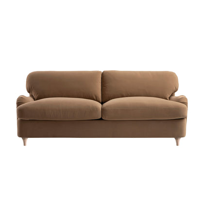 Daphnis Camel Velvet Sofa Bed, Large 3-Seater