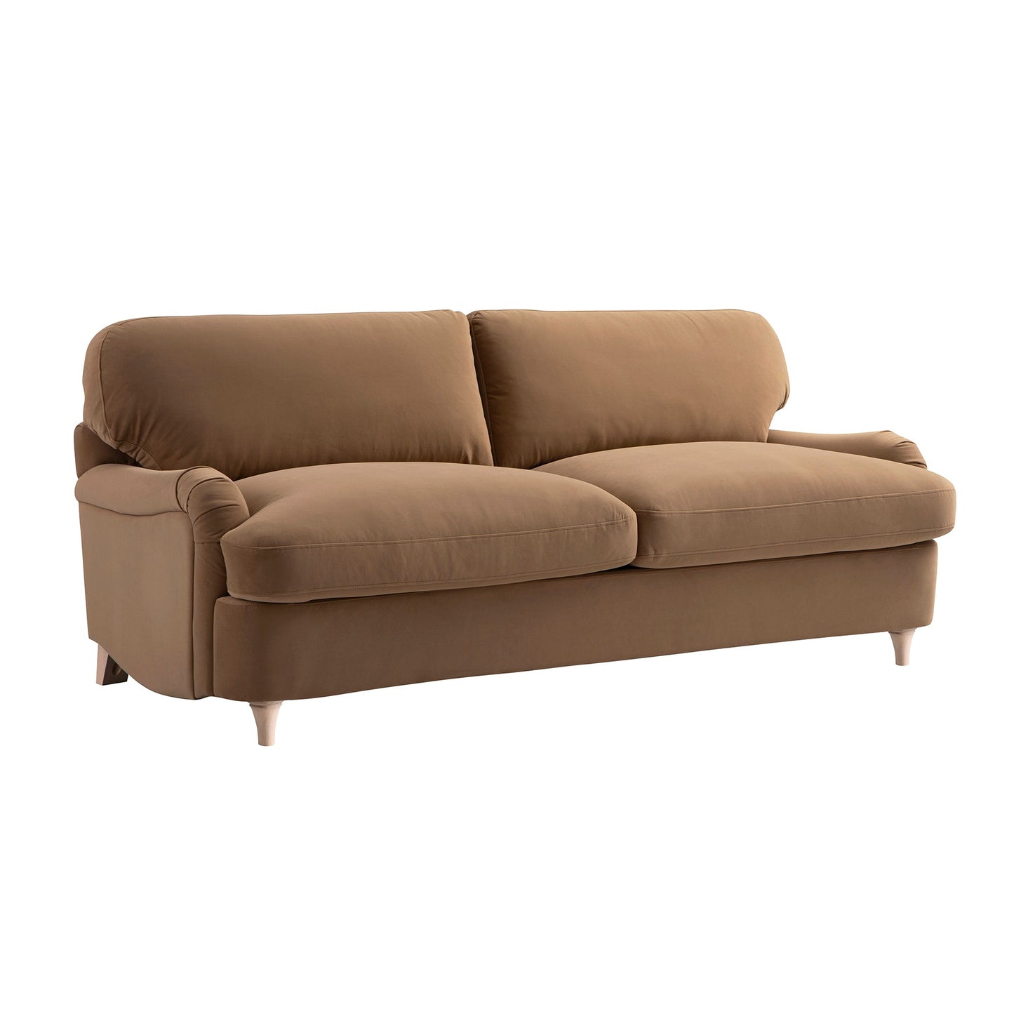 Daphnis Camel Velvet Sofa Bed, Large 3-Seater