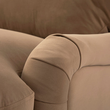 Daphnis Camel Velvet Sofa Bed, Grande Chaise Left Hand Facing