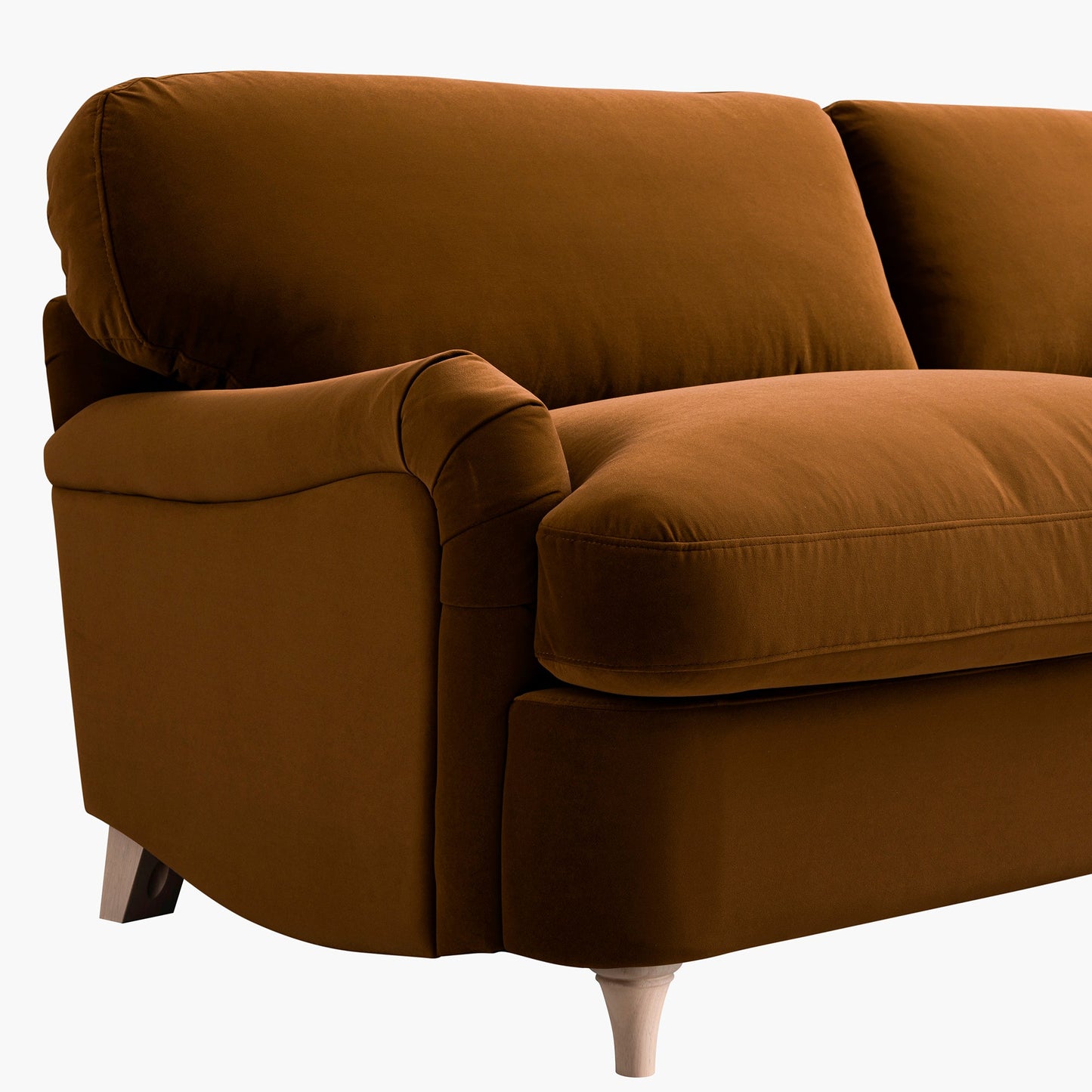 Daphnis Cinnamon Velvet Sofa Bed, Large 3-Seater