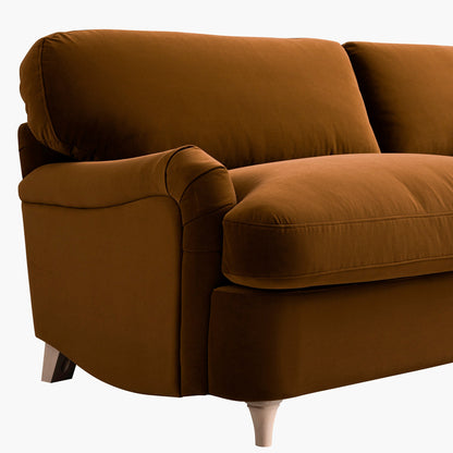 Daphnis Cinnamon Velvet Sofa Bed, Large 3-Seater