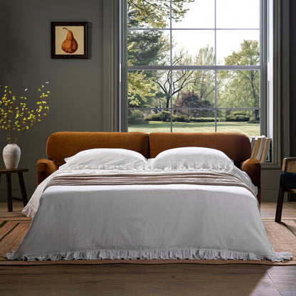 Daphnis Cinnamon Velvet Sofa Bed, Large 3-Seater