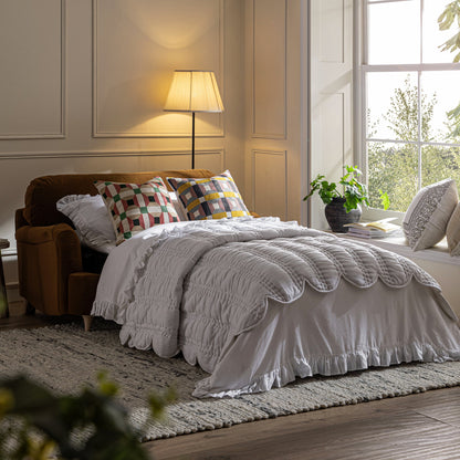 Daphnis Cinnamon Velvet Sofa Bed, Loveseat