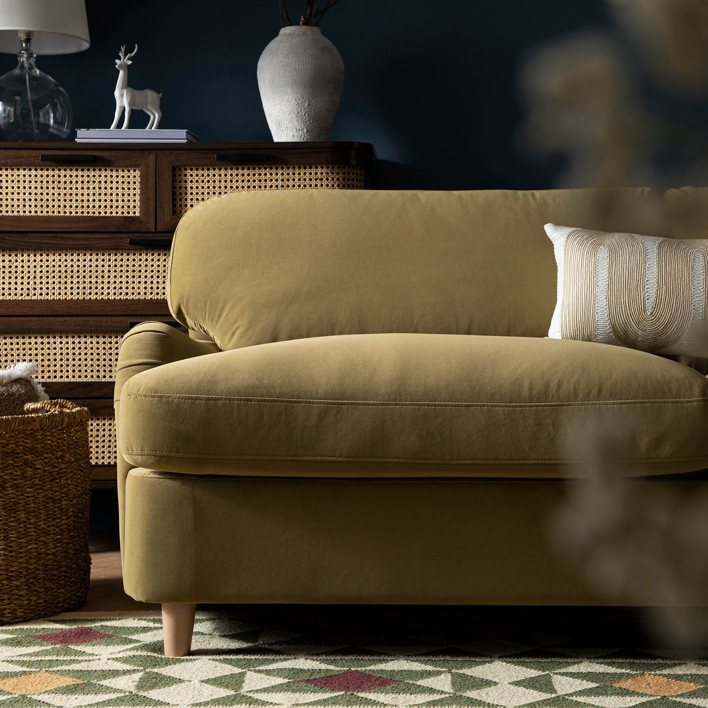 Daphnis Fudge Velvet Sofa Bed, Large 3-Seater