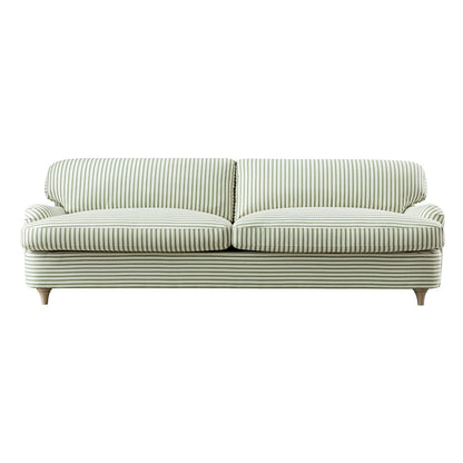Daphnis Green Striped Linen Blend Sofa Bed, Large 3-Seater