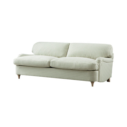 Daphnis Green Striped Linen Blend Sofa Bed, Large 3-Seater