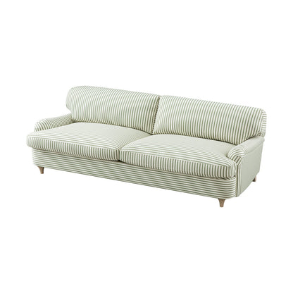 Daphnis Green Striped Linen Blend Sofa Bed, Large 3-Seater