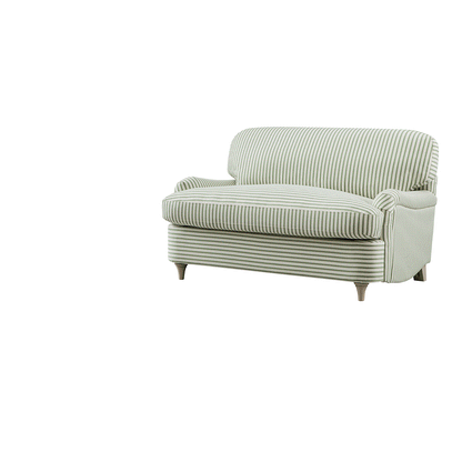 Daphnis Green Striped Linen Blend Fabric Sofa Bed, Loveseat