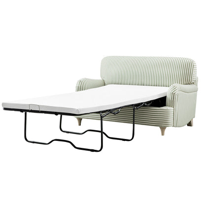 Daphnis Green Striped Linen Blend Fabric Sofa Bed, Loveseat