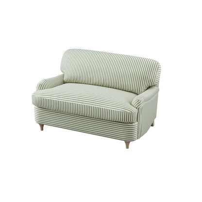 Daphnis Green Striped Linen Blend Fabric Sofa Bed, Loveseat
