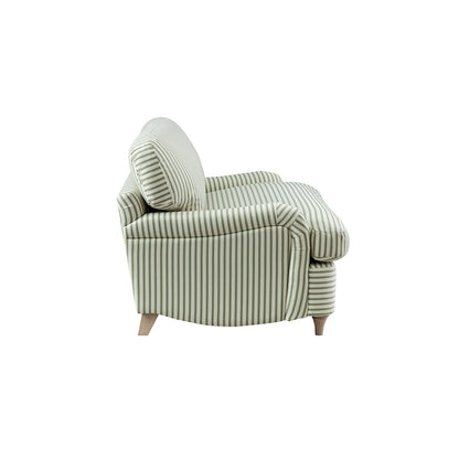 Daphnis Green Striped Linen Blend Fabric Sofa Bed, Loveseat