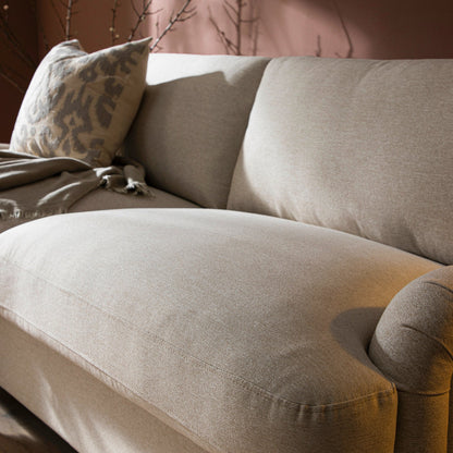 Daphnis Oatmeal Fabric Sofa Bed, Large 3-Seater