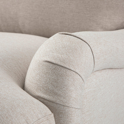 Daphnis Oatmeal Fabric Sofa Bed, Grande Chaise Left Hand Facing