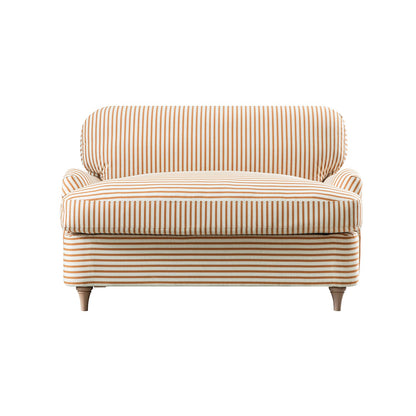 Daphnis Ochre Striped Linen Blend Fabric Sofa Bed, Loveseat