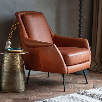 Cameron Leather Armchair in Brown