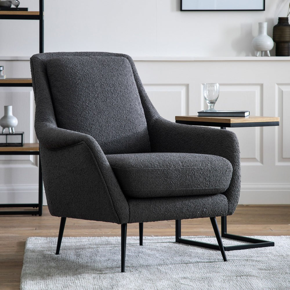 Cameron Armchair - Dark Grey Linen