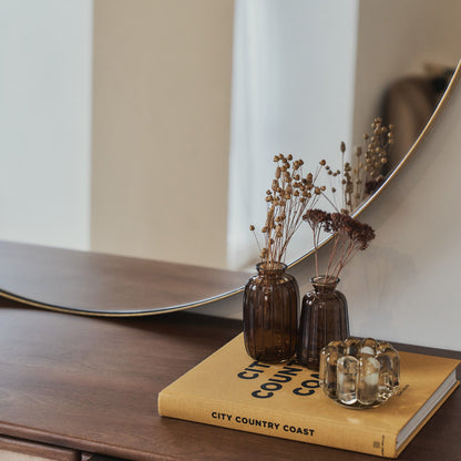 Theo - Gold Round Metal Extra Large Wall Mirror 120cm x 120cm