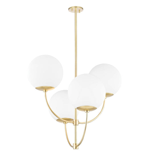 Carrie 4 Light Chandelier - Aged Brass