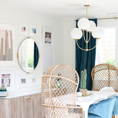 Carrie 4 Light Chandelier - Aged Brass