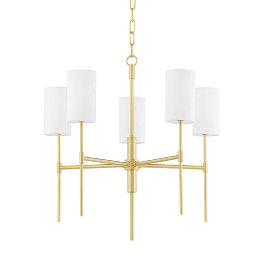 Olivia 5 Light Chandelier - Aged Brass