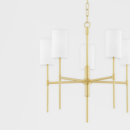Olivia 5 Light Chandelier - Aged Brass