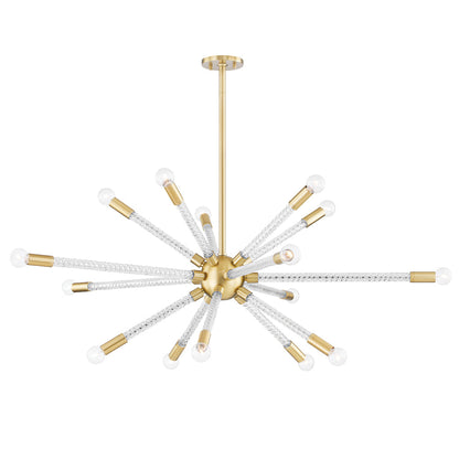 Pippin 15 Light Chandelier - Aged Brass