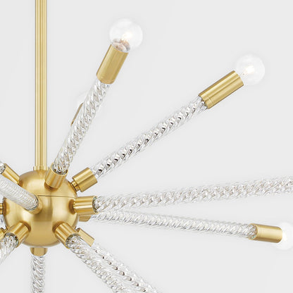 Pippin 15 Light Chandelier - Aged Brass