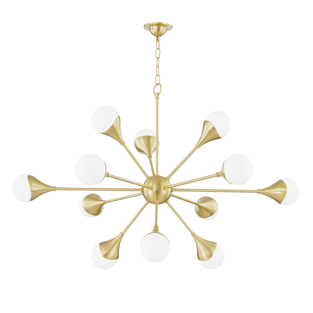 Ariana 12 Light Chandelier - Aged Brass
