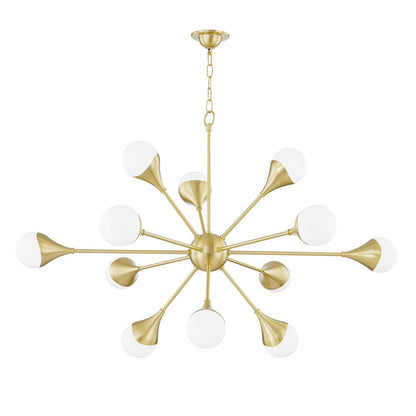 Ariana 12 Light Chandelier - Aged Brass